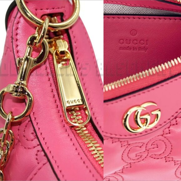 GUCCI mini LION pink GG Matelasse quilted Leather Double G chain crossbody bag🎁 - Picture 8 of 10